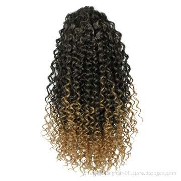 African female wig Braided Clip Afro Long Extensions Synthetic Curly Toupee Hair Ponytails expression braiding hair extension